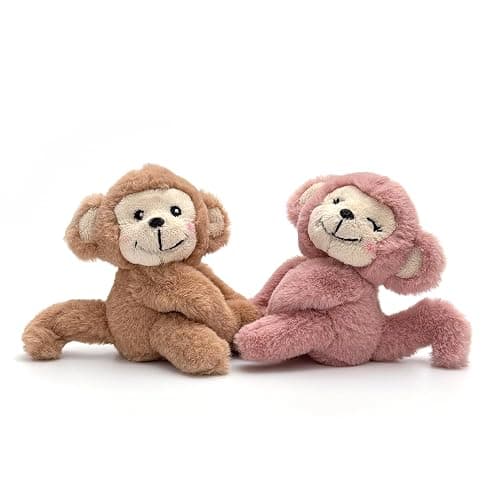 Plushland Magnetic Monkey Plush Pair - Couple Stuffed Animals Set Pairs Plush Toys for Best Friends & Kids - Huggable Monkey-Ready Emotional Support Toy with Charm 4 Inches(Huggable Monkey Pair) thumbnail 3