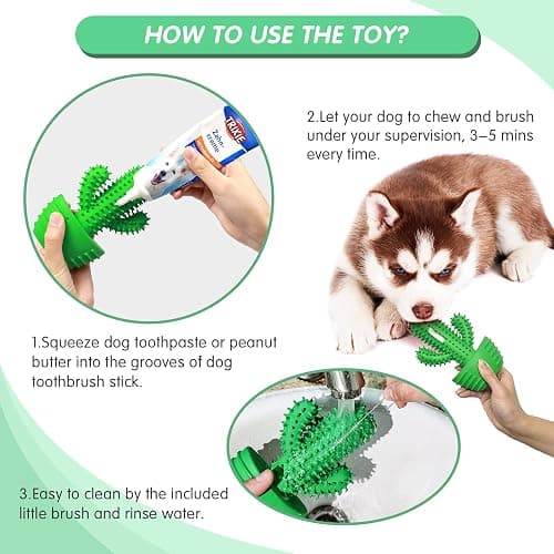 Pamlulu Dog Chew Toys Dog Toothbrush Stick Teeth Cleaning Brush Dental for Medium Large Dog, Puppy Christmas Easter Birthday Gifts, Outdoor Squeaky Toys for Aggressive Chewers Interactive Tough Toys thumbnail 8