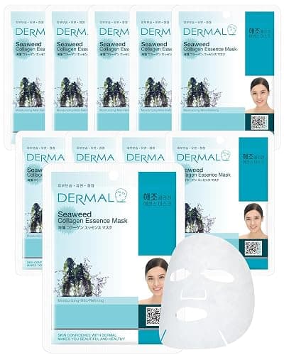 DERMAL Seaweed Collagen Essence Full Face Facial Mask Sheet 23g, single pack - Image 1