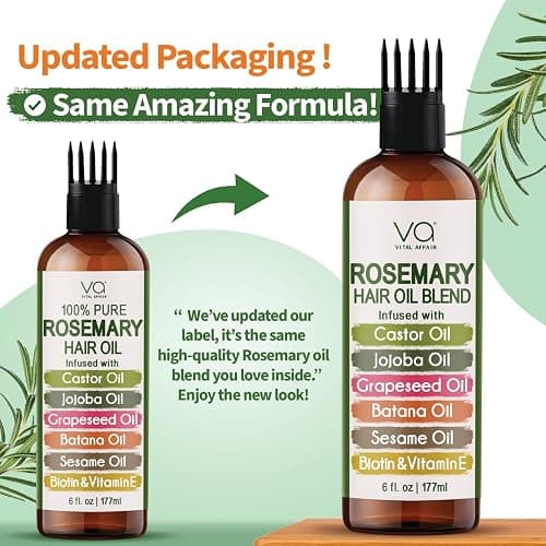 VITAL AFFAIR Blend Of Pure Rosemary Oil For Hair Growth With Castor, Batana, Jojoba Oil-Infused With Biotin & Vitamin E-Blend of Effective Hair Oils for Hair Growth-Strengthening Treatment 6 Fl Oz thumbnail 9