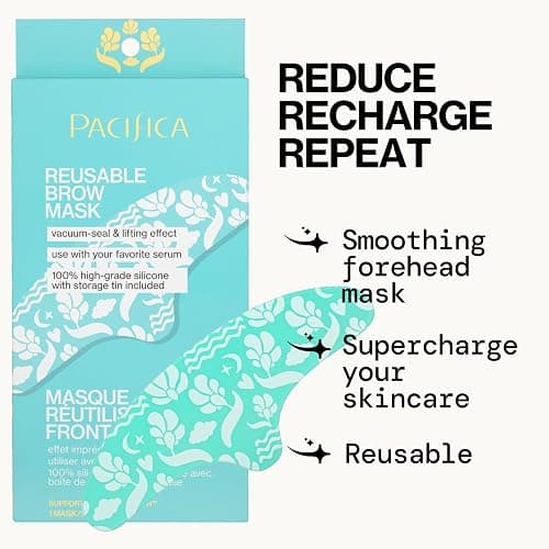 Pacifica Reusable Brow Mask – 100% Silicone Forehead Wrinkle Patch for Brow Lift, Reusable Anti-Wrinkle Pad Smooths Frown Lines, Vegan, Fragrance-Free, Vegan & Cruelty-Free, 1 Piece thumbnail 5