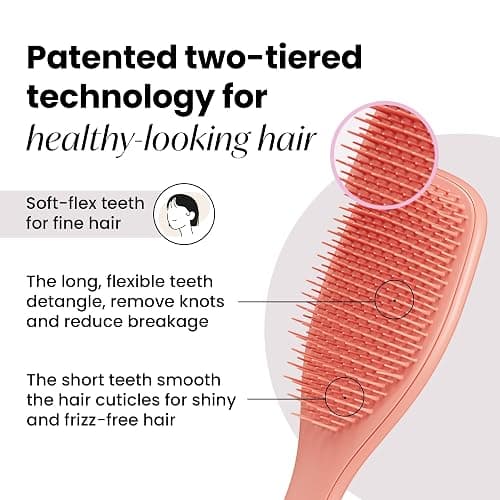 Tangle Teezer Fine & Fragile Ultimate Detangler Brush, Dry & Wet Hair Brush to Detangle & Reduce Breakage, Amazon Exclusive Sweet Cinnamon thumbnail 2