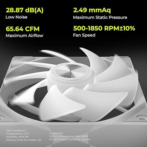 TRYX ROTA SL ARGB White 120mm Case Fan 3in1 Pogo-Pin Connection with Magnetic Cable Gen2 ARGB Light Quiet PC Case Fan thumbnail 5