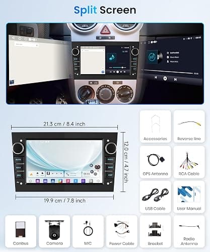 Rimoody 4 Core 64G Android Car Stereo Vauxhall Astra Corsa Vivaro Zafira | for Combo Meriva Vectra Antara Wireless Carplay/Android Auto 7 Inch Touchscreen GPS WiFi Bluetooth FM/RDS EQ Backup Camera thumbnail 8
