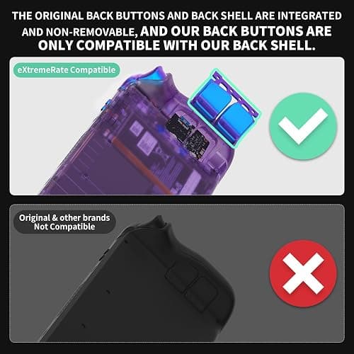 eXtremeRate Chameleon Purple Blue Replacement Full Set Buttons for Steam Deck, DIY Custom ABXY D-pad Trackpad Bumpers Triggers Buttons Sets for Steam Deck LCD Handheld Console - Console NOT Included thumbnail 3