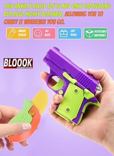 Fidget Toy Gun, 1911 Stress Shot Toy Gun Set for Adults & Kids, 3D Printed Peace Pistol Fidget Toy Anxiety Relief Items Pack, 9 PCS thumbnail 4