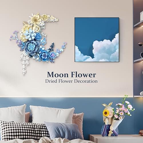 SUNHABI Flower Building Set Botanical Collection Set of Crescent-Shaped Unique Décor Table or Wall Decoration, Home Décor Great Gift thumbnail 4