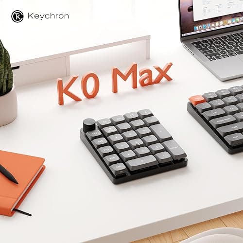 Keychron K0 Max Wireless Low-Profile Number Pad, QMK/VIA Programmable, Hot-Swappable Red Switch, RGB Backlit, 2.4GHz & Bluetooth 5.3, 1000Hz Polling Rate, with Knob, for Windows/Mac thumbnail 8