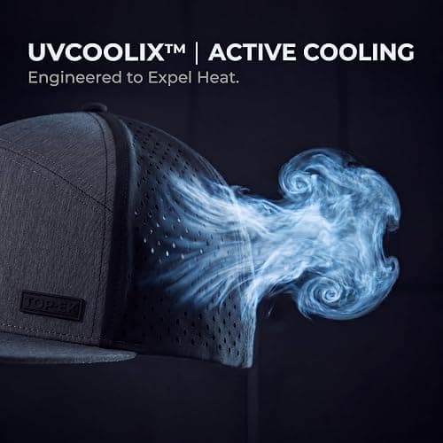 UVCoolix™ Cooling Sweatband Flat Bill Golf Baseball Cap,Breathable Sun Protection,Water-Resistant Snapback Performance Hat thumbnail 3