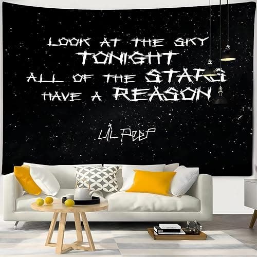 Lil Peep Tapestry Poster, Rapper Tapestry Wall Tapestry 3D Boutique Art Tapestry Wall Hanging Pop Art Home Decorations for Living Room Bedroom Dorm Decor 60 x 51 in (Color 1) thumbnail 6