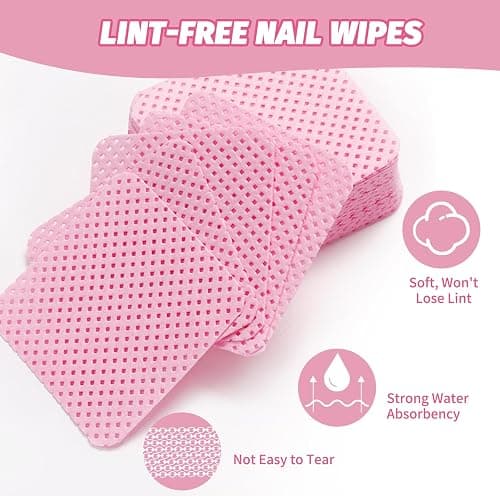 1600 Stück Zelettenrolle für Nägel, Zelletten für Gelnägel, 5×5 CM, Zellulose Pads, Geeignet Zum Entfernen Von Nagellack, Zur Nagelreinigung und Zur Reinigung Von Gelnägeln (Rosa) thumbnail 3