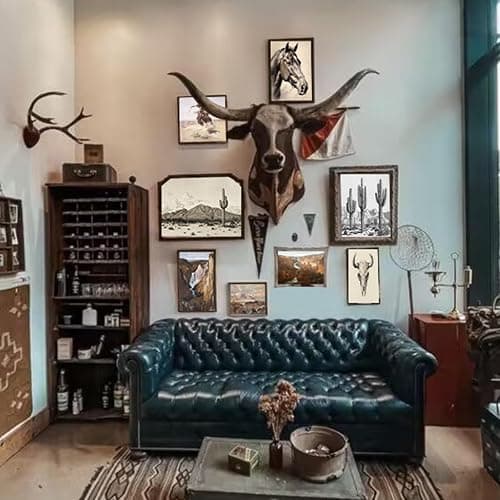 Western Decor Vintage Southwestern Wall Art,Farmhouse Wall Decor Vintage Cowboy Pictures,Boho Ranch Desert Southwestern Wall Decor Aesthetic,Classic Artwork Prints for Western Bedroom Bathroom Decor,Unframed thumbnail 3