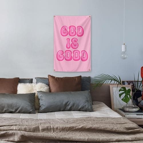 God is Good Christian Wall Art Posters Tapestry 2x3 Ft Aesthetic Poster for Teen Boys Girls Bedroom and College Dorm Wall Decor Gifts thumbnail 3