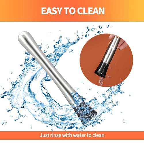 Muddler for Cocktails,8" Stainless Steel Cocktail Muddler for Lemonade, Lemon Smasher Bartender Accessories, Crushes Ice,Fruits & Herbs, Bartender Tool for Home,Bar Use,Lemonade stand supplies thumbnail 5