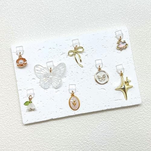 Romukuku 8 Pcs Charms for Kindle, Butterfly Star Bow Flower Design, Compatible with Kindle and Phone Type C Charging Ports thumbnail 4