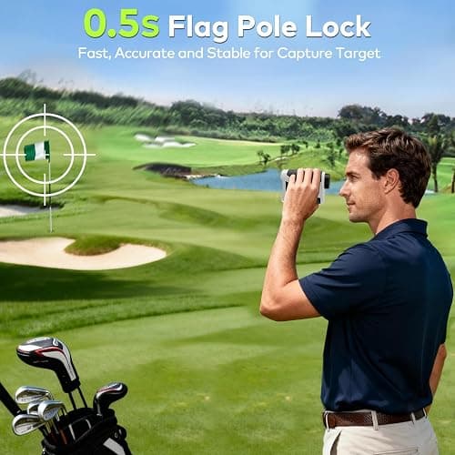 KOKVP Golf Rangefinder with Slope Switch, 1200 Yards ±0.5yd High Precision, Magnetic Mount, Vibration Flag Lock, USB-C Rechargeable & IP54 Weather-Resistant thumbnail 2