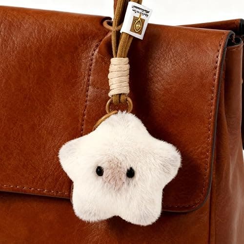 Hoheng Cute Plush Keychain Plush Purse Charms for Handbags Cute Fuzzy Keychain Soft Cloud Bag Charm White Jewelry Gifts thumbnail 5