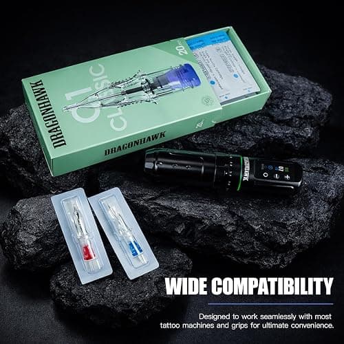 Dragonhawk Tattoo Needle Cartridges - 20PCS Disposable 1209RM Round Magnum Tattoo Needles with Membrane, Professional Cartridge Needles for Shading Work, Compatible with All Rotary Pen Tattoo Machines thumbnail 9