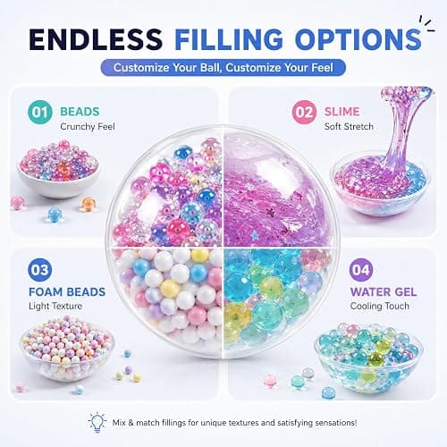 20PCS DIY Squishy Making Kit, DIY Stress Ball, Empty Stress Ball Skin with Expander & Vacuum Tool, Opening Plier Make Your Own Squishy Balls Craft thumbnail 4