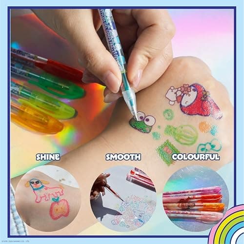 Hello Kitty and Friends 16 Piece Glitter Pen Body Art Set, Glittery and Bright Colors, Ages 3 by Townley Girl thumbnail 5