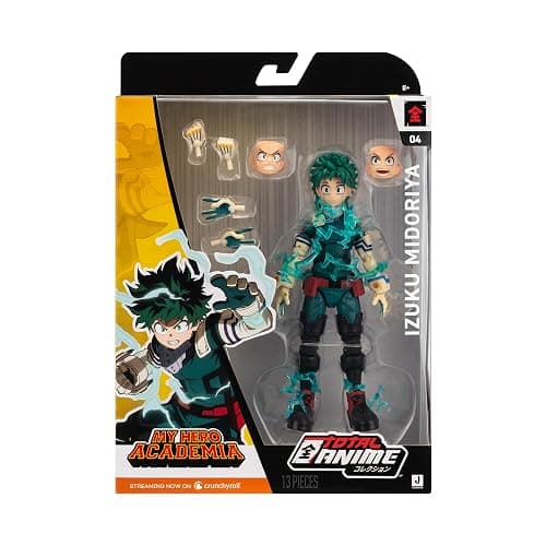 Total Anime Izuku Midoriya - 6.5-Inch Scale Figure with Swappable Faceplates, Alternate Hands, and Energy Effects thumbnail 2