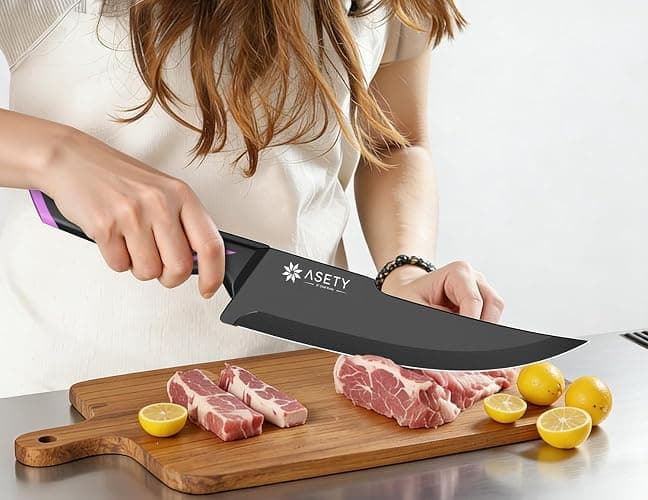 Knife Set - 15 PCS Kitchen Knife Set with Built-in Knife Sharpener Block - Stainless Steel Knife Block Set - Dishwasher Safe, Elegant Box for Men Women thumbnail 2