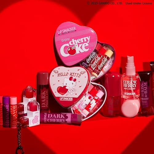 Lip Smacker Heart Tin Lip Balm Trio, Sweet & Fruity Flavors, Moisturizing & Hydrating Lip Care, Sheer Glossy Finish, Fun & Collectible Gift Set for All Ages - Hello Kitty thumbnail 4