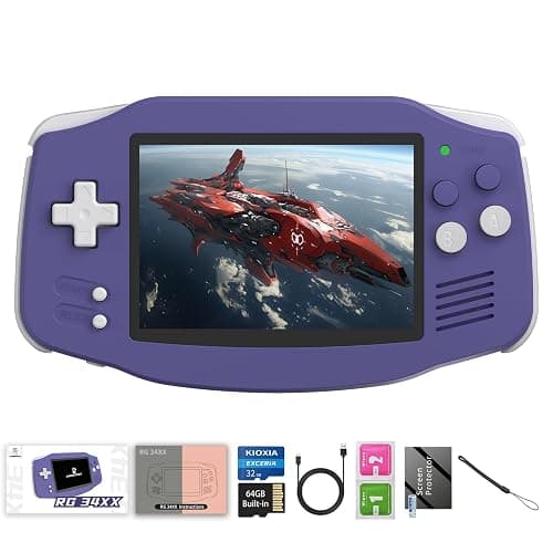 RG34XX Retro Handheld Game Consoles RG34XX Classic Retro Gaming Console 32+64G Card Preloaded Games 5000+ rg34xx Portable Gaming Console Linux 64-bit 3500mAh Battery WiFi Bluetooth HD and TV Output Indigo - Image 1