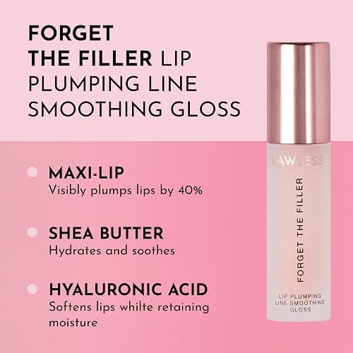Lawless Women's Forget The Filler Lip Plumper Line Gloss, Rosy Outlook, Pink, 0.11 Fl Oz (Pack of 1) thumbnail 2