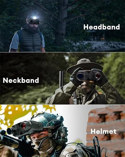 VERYMODEL Night Vision Goggles Head Mounted, [2025 Upgrade] 1312FT Night Vision Binoculars, FHD Hands Free Nightvision Goggles for Helmet, Long Rang Infrared Goggles Night thumbnail 6