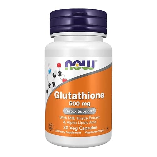 NOW Foods Supplements, Glutathione 500 mg, With Milk Thistle Extract & Alpha Lipoic Acid, Free Radical Neutralizer*, 30 Veg Capsules - Image 1