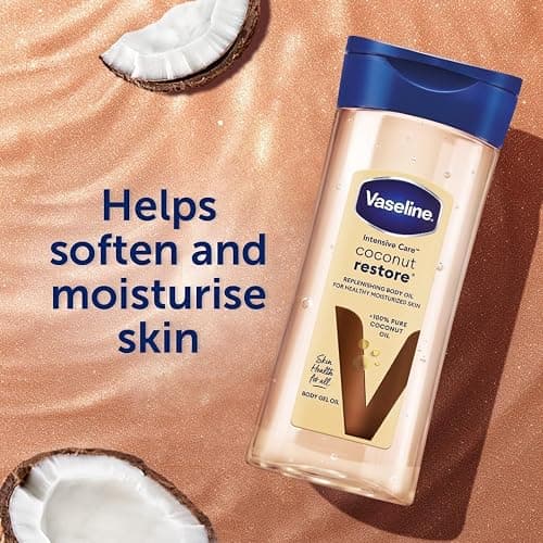 Vaseline Intensive Care Körperöl Coconut Restore für gesunde, mit Feuchtigkeit versorgte Haut. Regenerierendes Körpergelöl aus 100% reinem Kokosnussöl, (1 x 200ml) thumbnail 6
