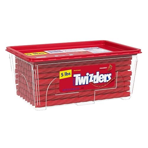 TWIZZLERS Twists Strawberry Flavored Licorice Style, Chewy Holiday Candy Tub, 5 lb thumbnail 2