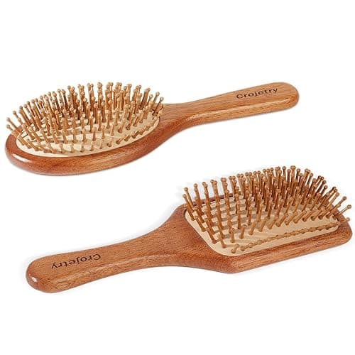2-Piece Bamboo Hair Brush Set for Hair Growth (Oval & Square) - Natural Wooden Scalp Massage Brush with Bamboo Bristles,Detangling Hairbrush for Women,Men,All Hair Types - Ergonomic Handle thumbnail 5