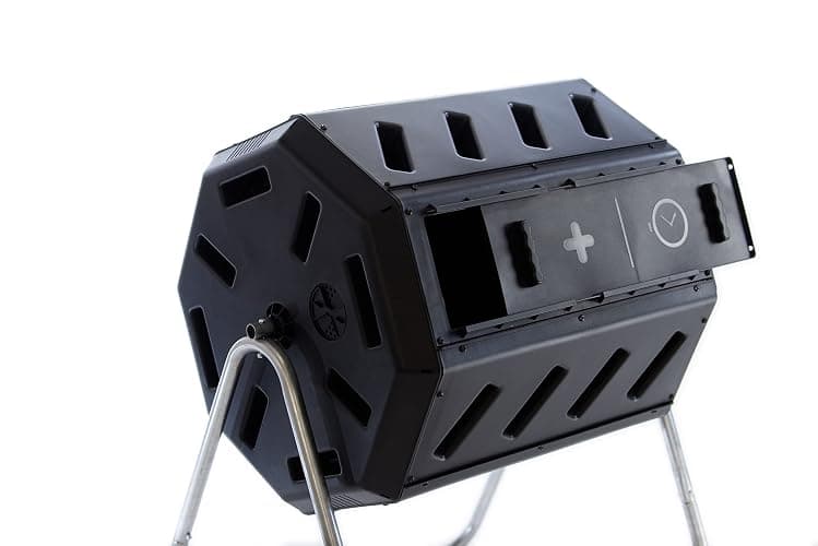 FCMP Outdoor IM4000 Dual Chamber Tumbling Composter Canadian-Made, 100% Recycled Resin - Outdoor Rotating Compost Tumbler Bin for Garden, Kitchen, and Yard Waste, Black (37 Gallon) thumbnail 9