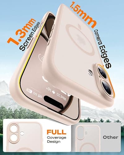 TOCOL for iPhone 17 Case, Full Camera Protection, Built-in Magnetic Ring, Compatible with Magsafe Charger, Drop Protection, Translucent Matte Phone Case for iPhone 17 6.3 inch (Desert) thumbnail 6