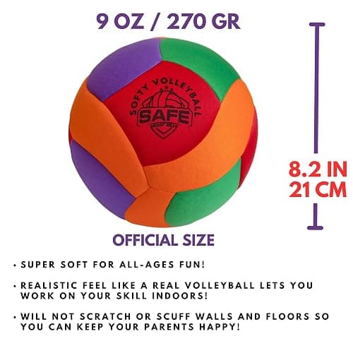 Softy Volleyball - Super Soft Designed for Pain-Free Play - Awesome Kids Indoor Ball with a Realistic Feel and Bounce - Perfect Ball for House (Softy Volleyball) thumbnail 2