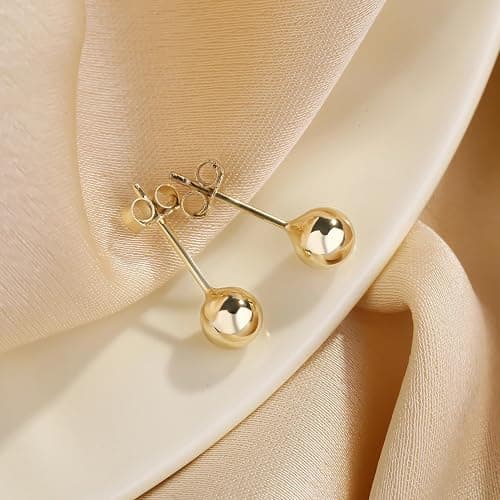 ToHeart 14k Gold Stud Earrings Women Hypoallergenic Flat Back Stud Earrings thumbnail 4
