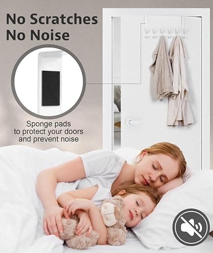 Optish Over The Door Hooks, Door Hanger Hooks for Hanging, Over The Doors Towel Racks for Bathroom, Coat Rack Dorm Essentials (1Pack, White, Fit 1-3/4" Doors) thumbnail 4