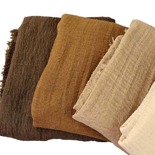 Cotton Blend Vintage Soft Scarf with Fringed Edges 35" × 70" thumbnail 2