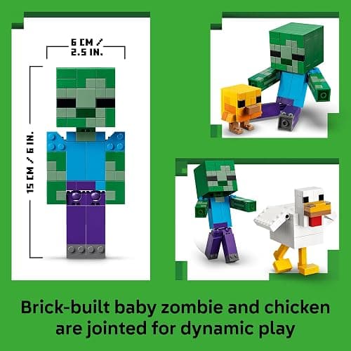 LEGO Minecraft Chicken Jockey 21582 | Building Toys for Boys & Girls, Ages, 9+, Display for Bedroom, 344 pieces, Gift for Birthdays thumbnail 2