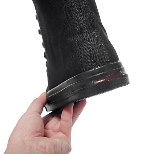 Momuk Women's Fashion Lace Up Knee High Canvas Zip Boots Girls Fancy School Shoes thumbnail 2