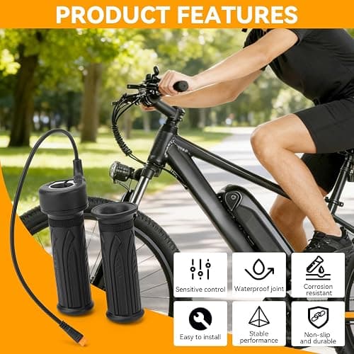 JERBOR Full Twist Throttle Grip for Qlife Racer/Racer 27.5/Racer Fat Tire/Racer Plus Fat Tire/Spark/Cityone ST/SO/2.0/Step Over 2.0/Stepover Ul Tra/Trike/Trike Plus, Throttle Handle Controller thumbnail 5