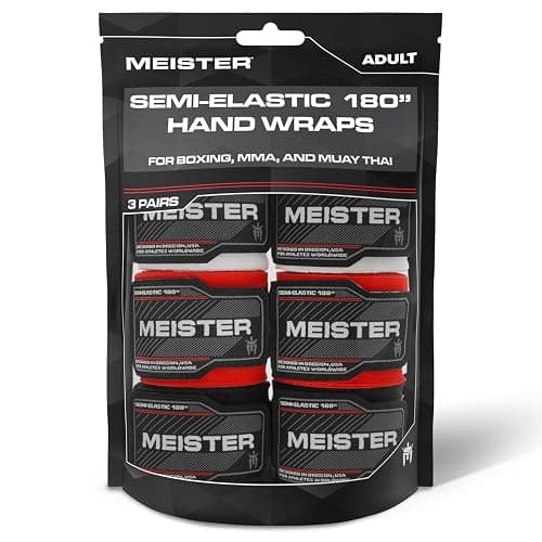 Meister Adult 180" Hand Wraps for MMA & Boxing - 3 Pairs Pack thumbnail 4