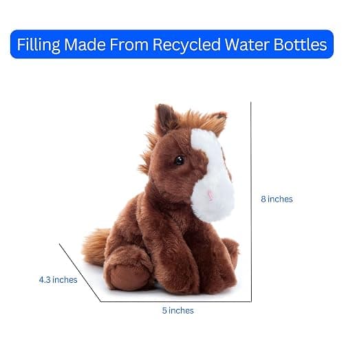 The Petting Zoo Floppy Horse Stuffed Animal Plushie, Gifts for Kids, Wild Onez Wildlife Animals, Horse Plush Toy 8 inches thumbnail 3