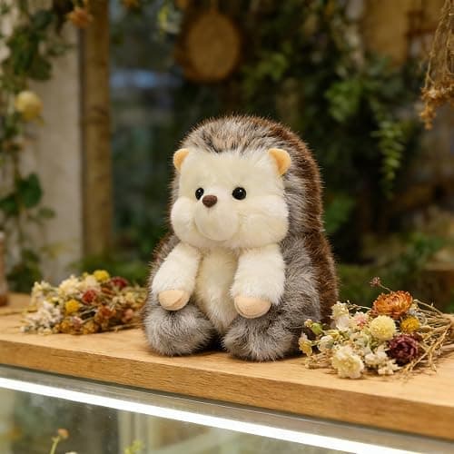 Ditucu Palm-Sized Hedgehog Stuffed Animals Cute Soft Plush Doll Small Plushies Toys Gifts for Kids Grey 6 inch thumbnail 4