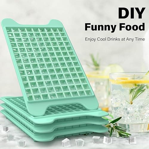 Mini Ice Cube Tray for Freezer: FDDBI Small Ice Trays for Freezer with Bin - 117×4PCS Easy Release Nugget Ice Tray - Crushed Ice Tray with Container thumbnail 5
