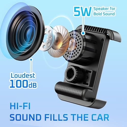 heetipuk Car Phone Holder with Bluetooth Speaker, Amplify Phone Navigation/Music Volume, Induction Speaker User-Friendly for Seniors, Dashboard/Air Vent Mount, USB A to C Cable thumbnail 4