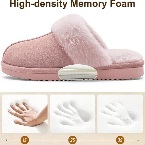 Litfun Women's Fuzzy Memory Foam Slippers Fluffy Winter House Shoes Indoor and Outdoor thumbnail 5