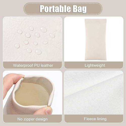Sightor Sunglass Case, 2 Pcs Soft Eyeglass Cases for Women Portable Squeeze Top Leather Glasses Pouch thumbnail 3